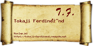 Tokaji Ferdinánd névjegykártya